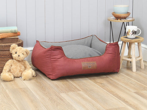 Hursley Orthopaedic Walled Dog Bed - Cabernet / Ash, Small