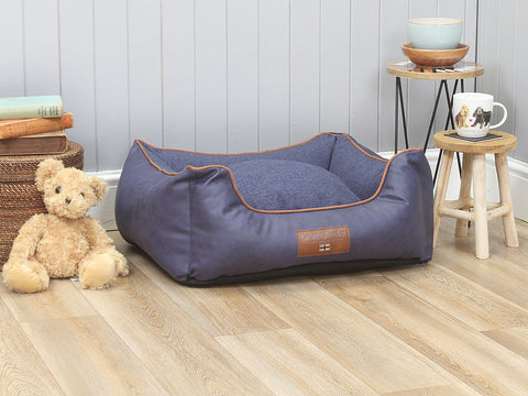 Hythe Orthopaedic Walled Dog Bed - Denim, Small