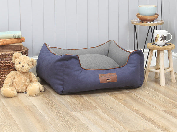 Beckley Orthopaedic Walled Dog Bed - Navy / Ash, Small
