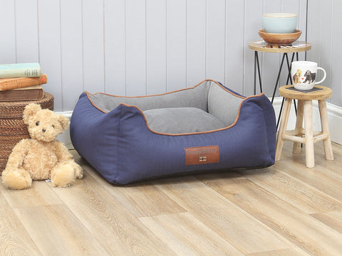 Savile Orthopaedic Walled Dog Bed - Mariner's Blue, Small