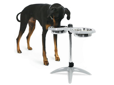 Height Adjustable Double Feeding Dog Bowl 2 x 1400ml