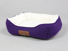 Aran Knit, Deluxe Pet Bed – Plum, Small