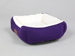 Aran Knit, Deluxe Pet Bed – Plum, Small
