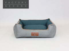 Beckley Orthopaedic Walled Dog Bed - Stone / Dark Teal, Large (Factory Second)