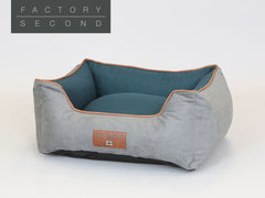 Beckley Orthopaedic Walled Dog Bed - Stone / Dark Teal, Small (Factory Second)