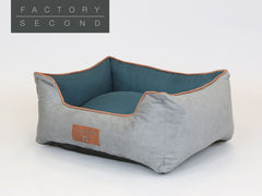 Beckley Orthopaedic Walled Dog Bed - Stone / Dark Teal, Small (Factory Second)