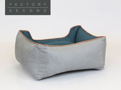 Beckley Orthopaedic Walled Dog Bed - Stone / Dark Teal, Small (Factory Second)
