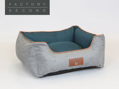Beckley Orthopaedic Walled Dog Bed - Stone / Dark Teal, Small (Factory Second)