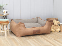 Exbury Orthopaedic Walled Dog Bed - Tan, Medium