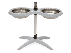 Height Adjustable Double Feeding Dog Bowl 2 x 2200ml