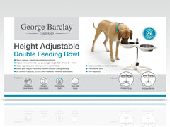 Height Adjustable Double Feeding Dog Bowl 2 x 2200ml