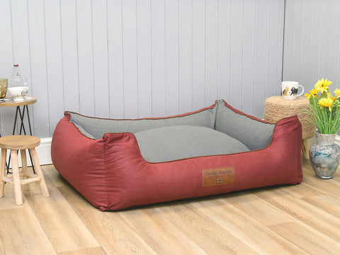Hursley Orthopaedic Walled Dog Bed - Cabernet / Ash, X-Large