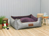 Monxton Orthopaedic Walled Dog Bed - Silver / Vino, Large