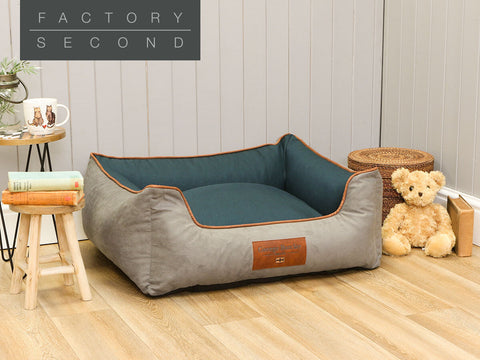 Beckley Orthopaedic Walled Dog Bed - Stone / Dark Teal, Medium (Factory Second)