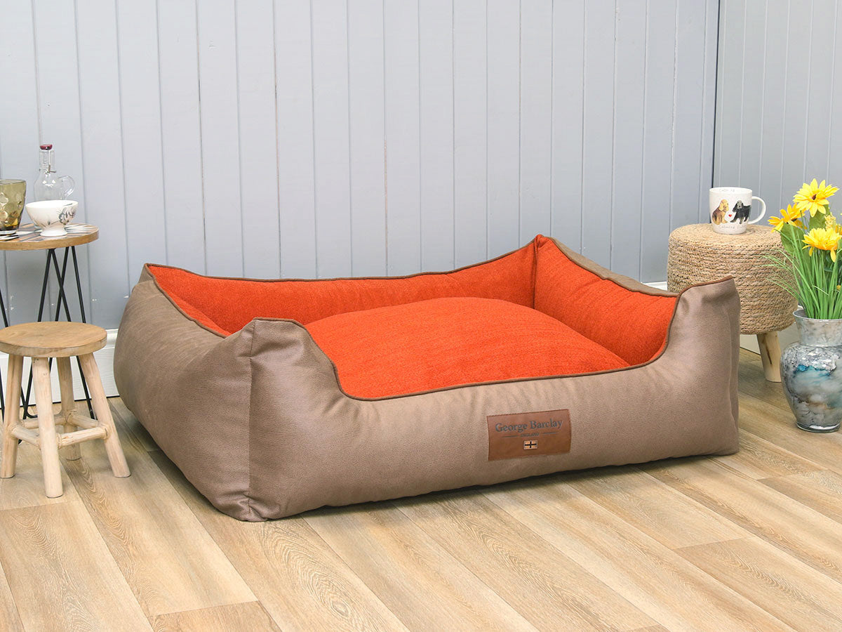 Selbourne Orthopaedic Walled Dog Bed - Ginger / Ember, X-Large