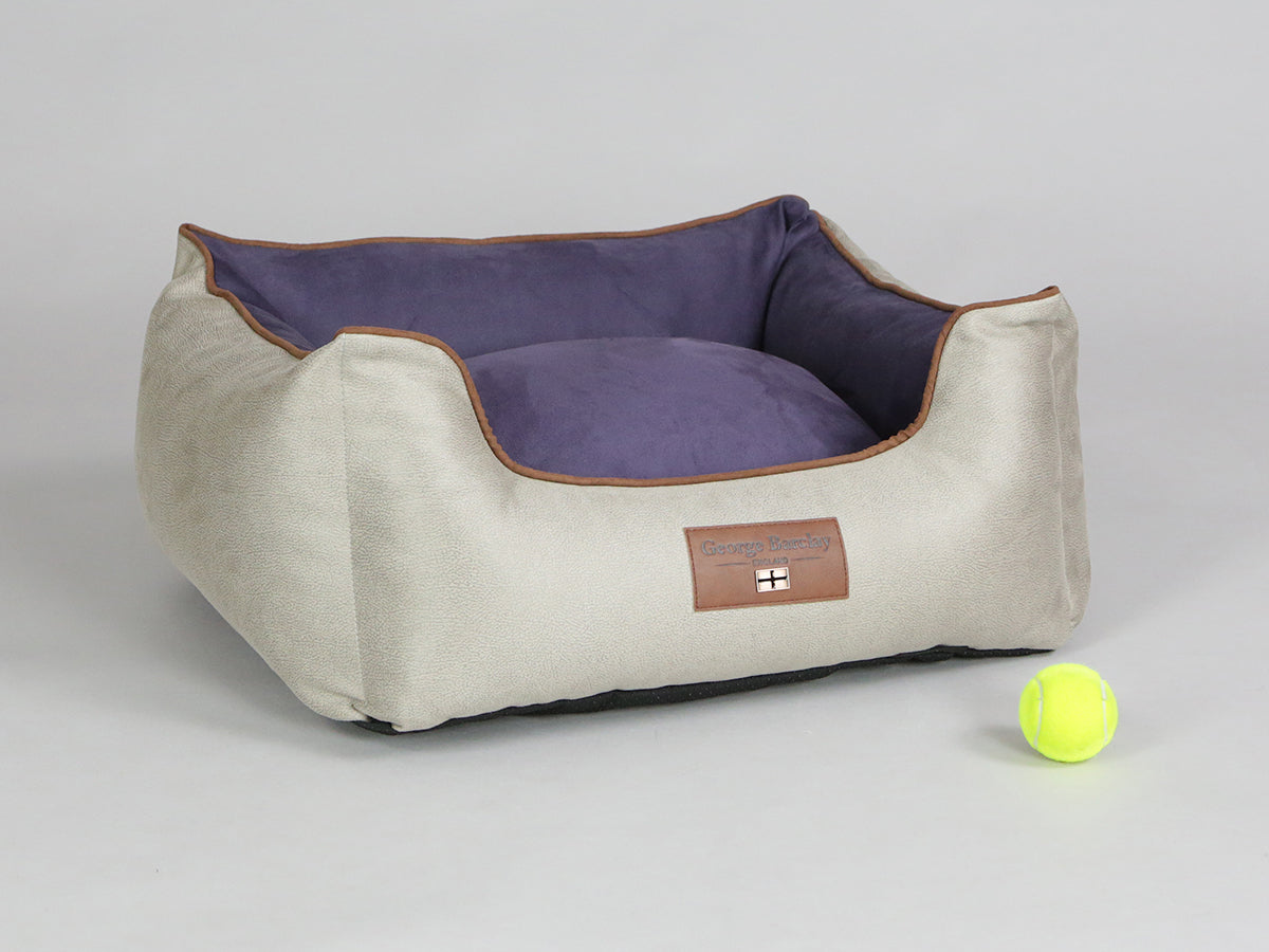 Selbourne Orthopaedic Walled Dog Bed - Taupe / Grape, Small