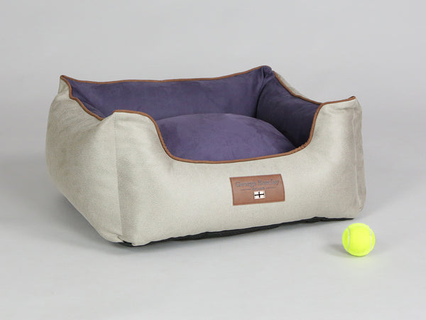 Selbourne Orthopaedic Walled Dog Bed - Taupe / Grape, Small