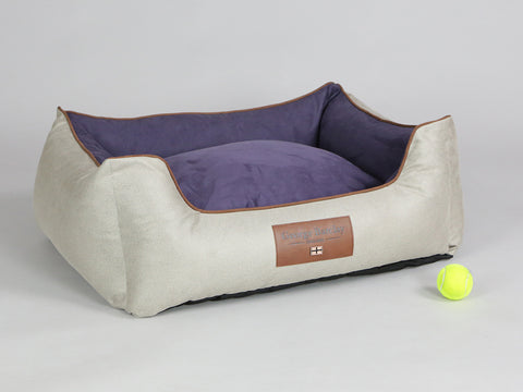 Selbourne Orthopaedic Walled Dog Bed - Taupe / Grape, Medium