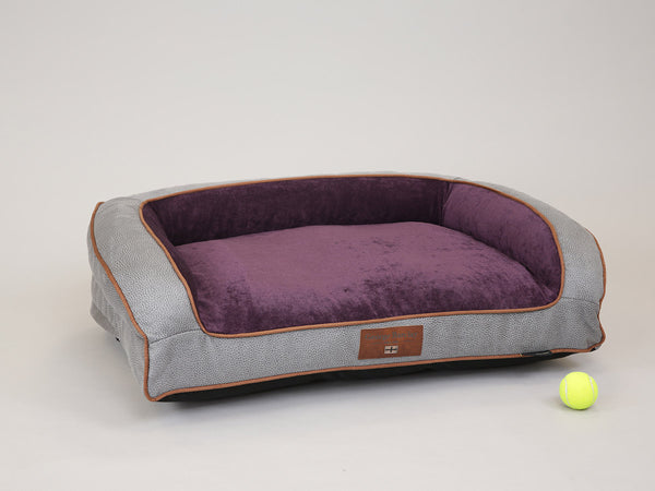 Monxton Dog Sofa Bed - Silver / Vino, Medium