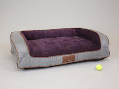 Monxton Dog Sofa Bed - Silver / Vino, Large