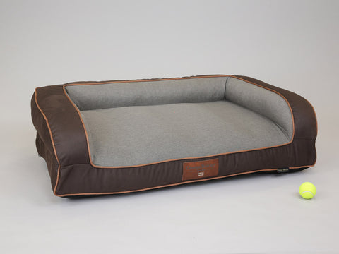 Beckley Dog Sofa Bed - Chestnut / Stone, Large