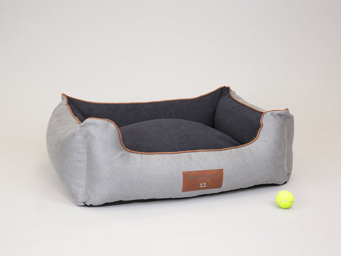 Monxton Orthopaedic Walled Dog Bed - Silver / Onyx, Large