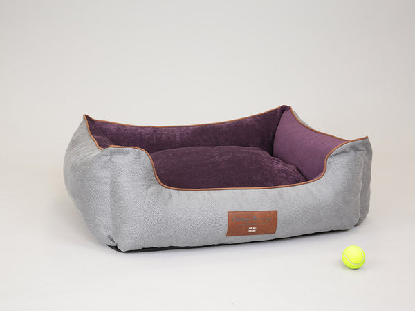 Monxton Orthopaedic Walled Dog Bed - Silver / Vino, Large