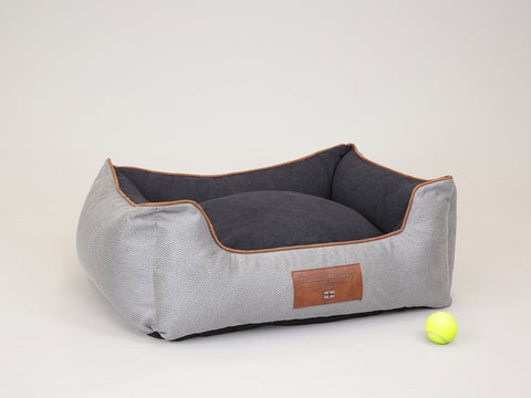 Monxton Orthopaedic Walled Dog Bed - Silver / Onyx, Medium