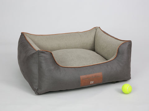 Beckley Orthopaedic Walled Dog Bed - Taupe / Chocolate, Medium