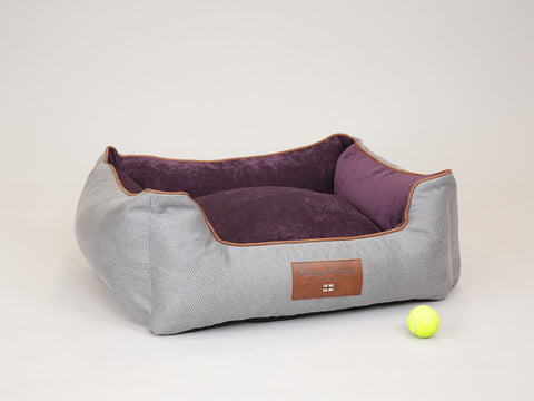 Monxton Orthopaedic Walled Dog Bed - Silver / Vino, Medium