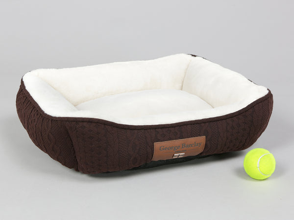 Aran Knit, Deluxe Pet Bed – Chocolate, Small
