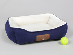 Aran Knit, Deluxe Pet Bed – Navy, Small