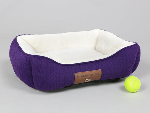 Aran Knit, Deluxe Pet Bed – Plum, Small