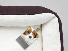 Aran Knit, Deluxe Pet Bed – Chocolate, Small