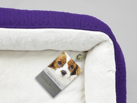 Aran Knit, Deluxe Pet Bed – Plum, Small