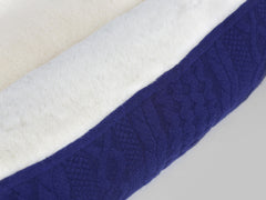 Aran Knit, Deluxe Pet Bed – Navy, Small