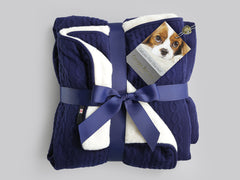 Aran Knit, Deluxe Pet Blanket - Navy