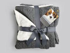 Aran Knit, Deluxe Pet Blanket - Charcoal