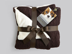 Aran Knit, Deluxe Pet Blanket - Chocolate