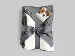 Aran Knit, Deluxe Pet Blanket - Charcoal