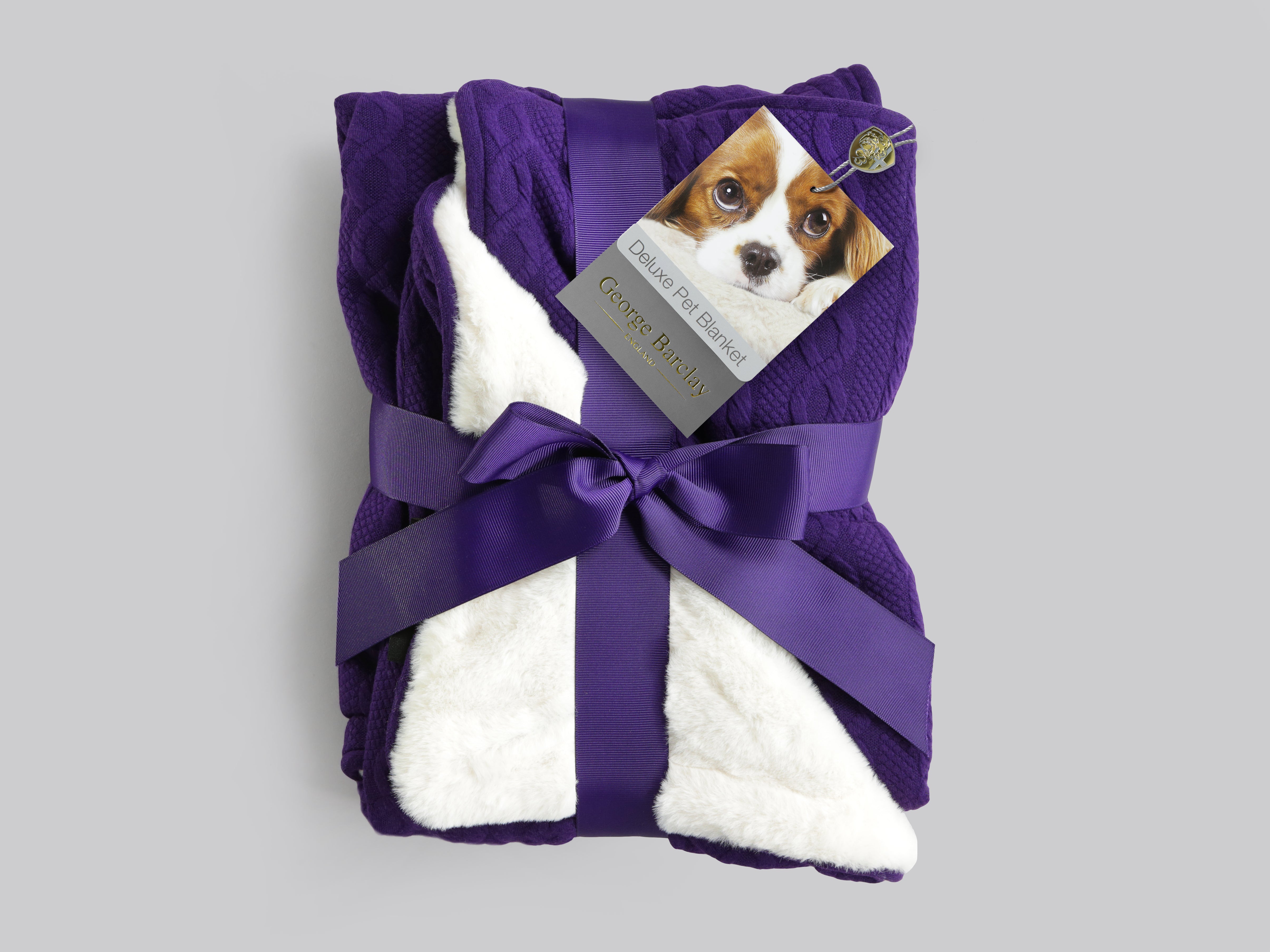 Aran Knit, Deluxe Pet Blanket - Plum