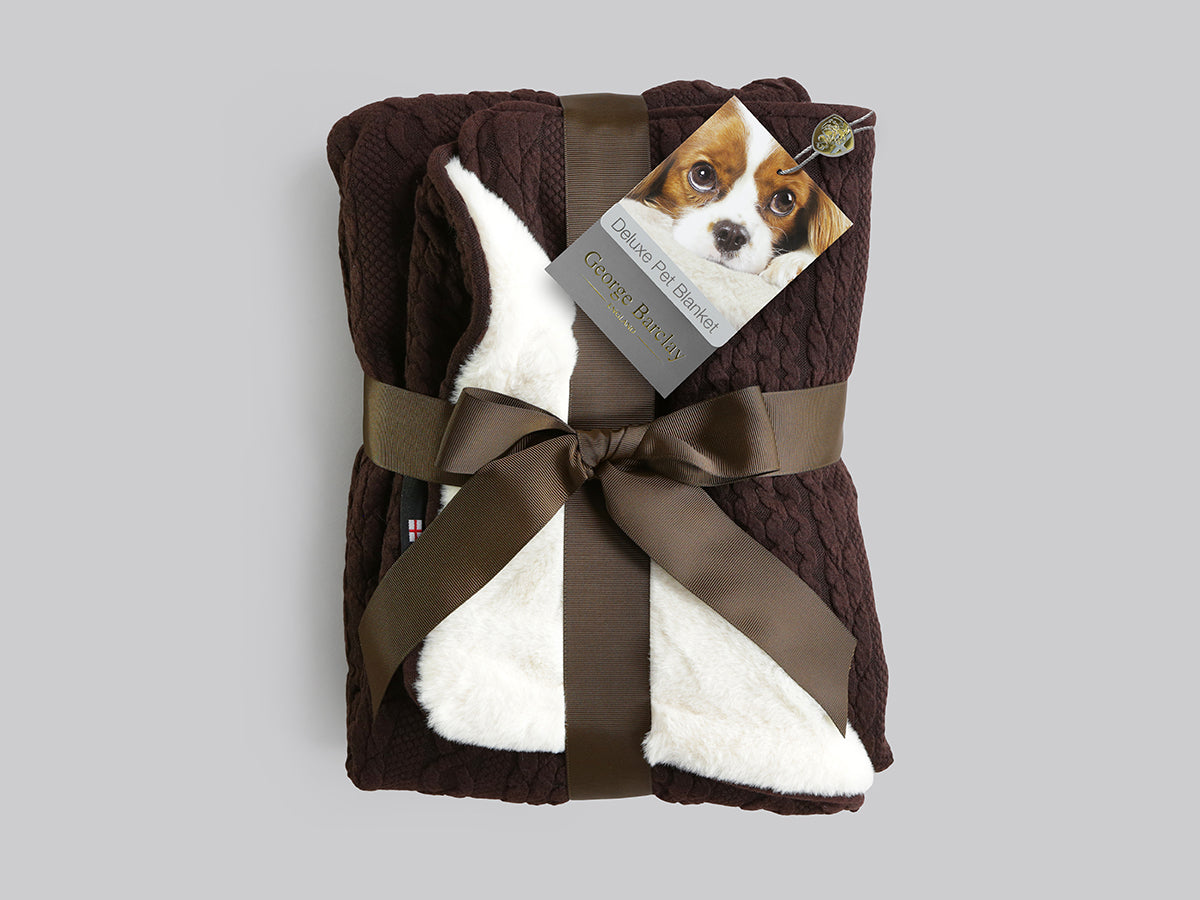 Aran Knit, Deluxe Pet Blanket - Chocolate