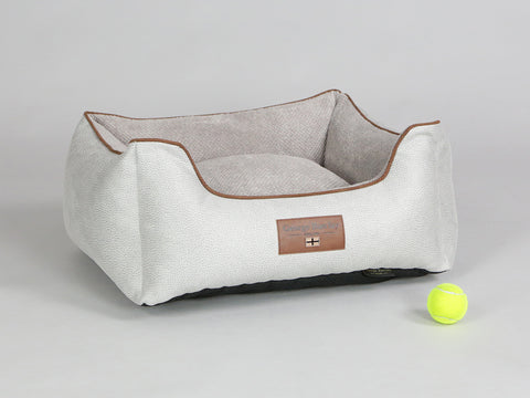 Exbury Orthopaedic Walled Dog Bed - Silver / Taupe, Small