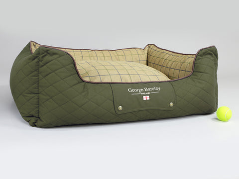 Country Orthopaedic Walled Dog Bed - Olive Green, Large