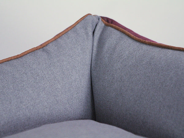 Exbury Orthopaedic Walled Dog Bed - Chianti / Ash, Medium