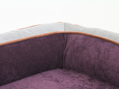 Monxton Dog Sofa Bed - Silver / Vino, Medium