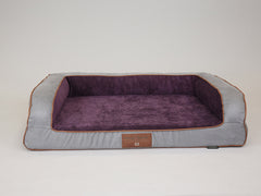 Monxton Dog Sofa Bed - Silver / Vino, Large