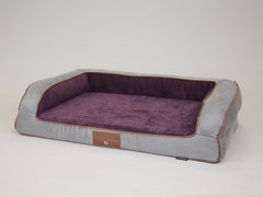 Monxton Dog Sofa Bed - Silver / Vino, Large