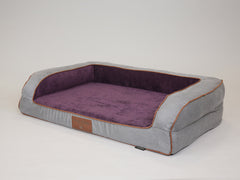Monxton Dog Sofa Bed - Silver / Vino, Large
