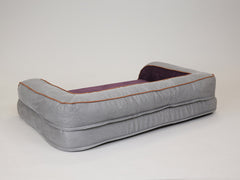 Monxton Dog Sofa Bed - Silver / Vino, Large